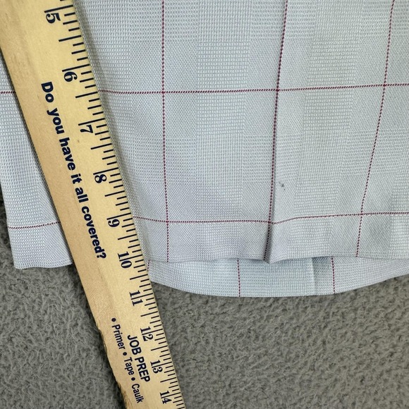 FootJoy Shorts Mens 40 Light Blue Red Windowpane Plaid Golf Performance Stretch - Picture 3 of 12